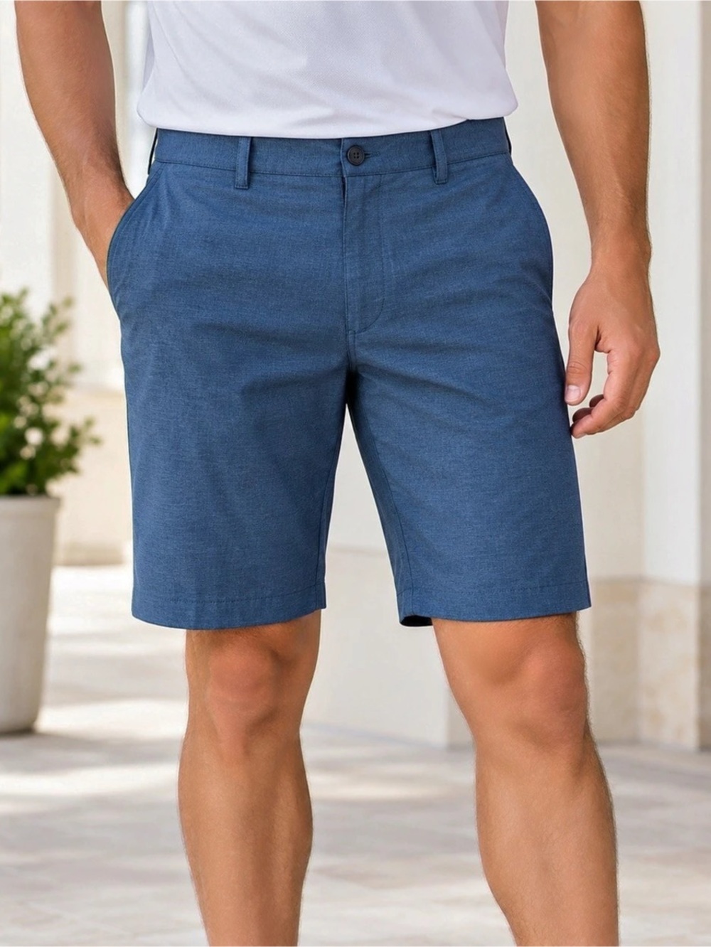 Pebble Beach Dry-Luxe Performance Golf Shorts Blue - 34 with a 9in inseam